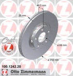 100.1242.00 - 4B0615301A ΔΙΣΚΟΠΛΑΚΑ ΕΜΠΡΟΣ SUPB 312 ZIMERΜΑΝΝ Καινούργιο Ανταλλακτικό